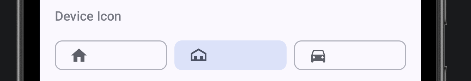 Device Icon selector with house, home, and car options